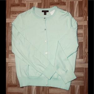 Land’s End mint green cotton cardigan M/P NWT